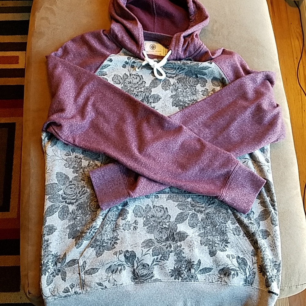 Rose print Hooded Swearshirt